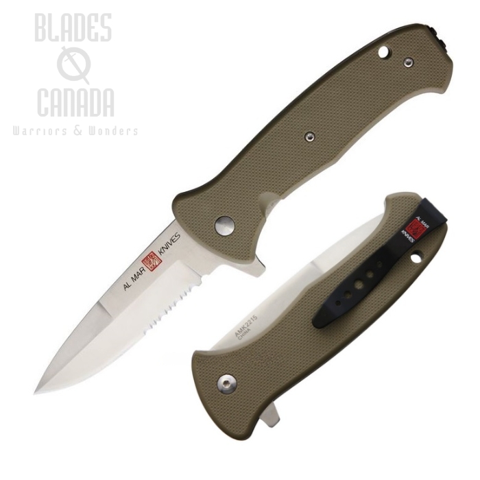 Al Mar SERE 2020 Flipper Folding Knife, Assisted Opening, 8Cr13MoV, FRN Coyote, AMK2215 (image for) Al Mar SERE 2020 Flipper Folding Knife, Assisted Opening, 8Cr13MoV, FRN Coyote, AMK2215